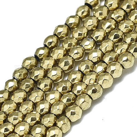 Chapelets de perles en hématite synthétique sans magnétiques G-S352-46-1
