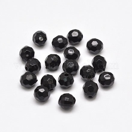 Faceted Round Acrylic Beads MACR-D286-4mm-1