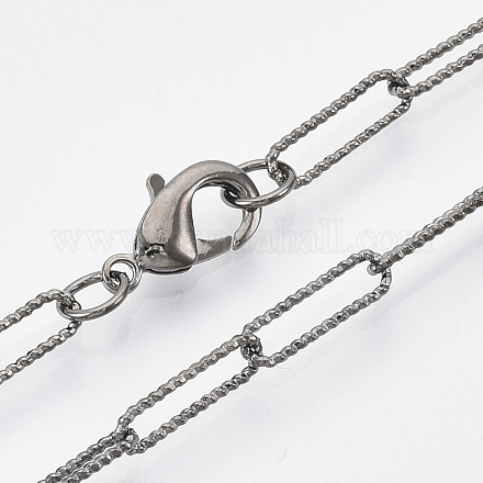 Fabbricazione di collana con catena a graffetta testurizzata in ottone MAK-S072-03B-B-1