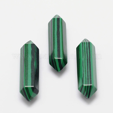Perles de malachite synthétiques teintes G-K005-35mm-02-1-1