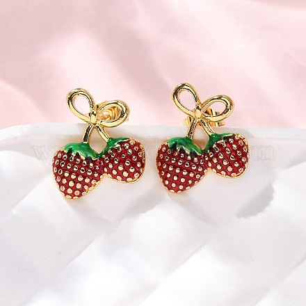 Серьги-гвоздики из латуни EJEW-D322-06G-01-1