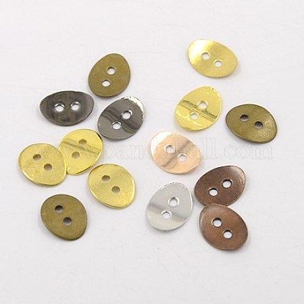 Brass Button Clasps X-KK-G080-M-1