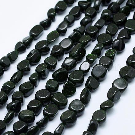 Chapelets de perles en pierre d'or verte synthétique G-K203-37-1
