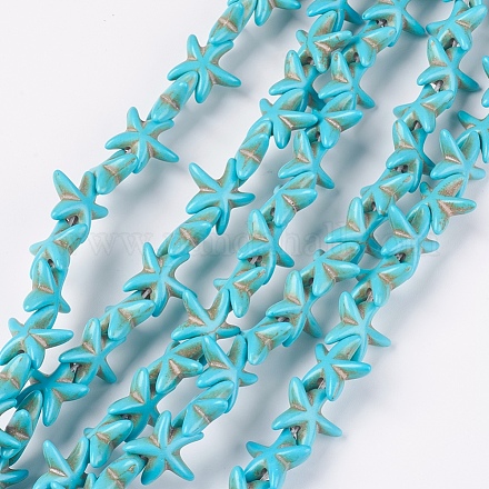 Synthetic Turquoise Beads Strands G-E456-06A-15mm-1
