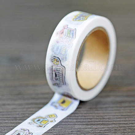 DIYスクラップブック  装飾的なマスキングテープ  カラフル  15mm  10 m /ロール DIY-A002-MOGA08-1