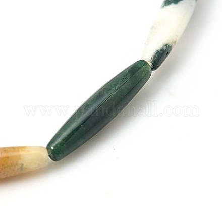 Natural Agate Beads Strands G-G304-5x24mm-13-1