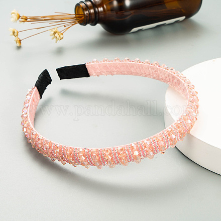 Serre-tête en perles de verre bling bling OHAR-PW0007-27F-1