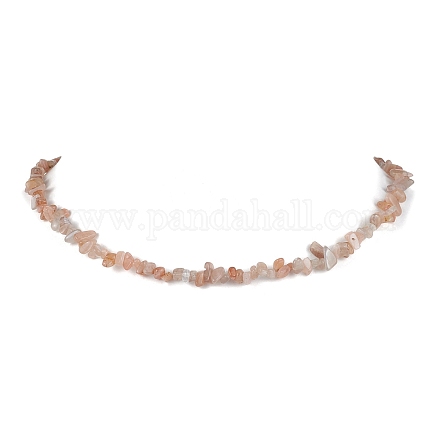 Collier de perles en pierre de soleil naturelle NJEW-JN04616-05-1