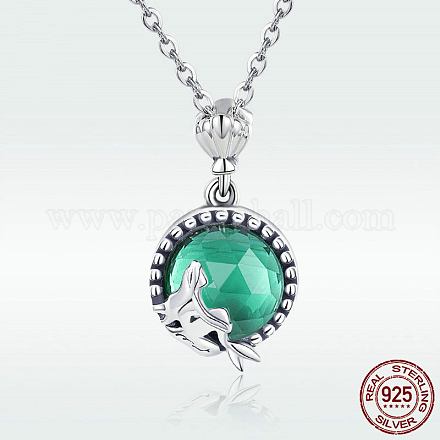 925 подвесные стерлингового серебра ожерелья NJEW-FF0005-02AS-1