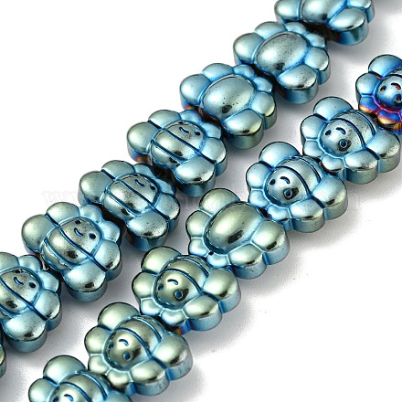 Brins de perles d'hématite non magnétiques synthétiques galvanisées G-Z032-D02-05C-1