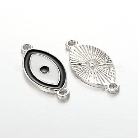Conectores de enlaces de esmalte de aleación de ojo de tono platino ENAM-J528-03P-1
