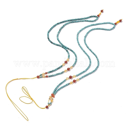 Fabrication de collier de perles turquoise naturelle réglable MAK-G012-02-1