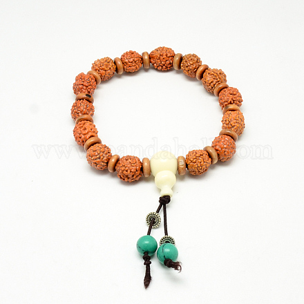 Rudraksha Mala Perlen Armbänder BJEW-S125-05-1