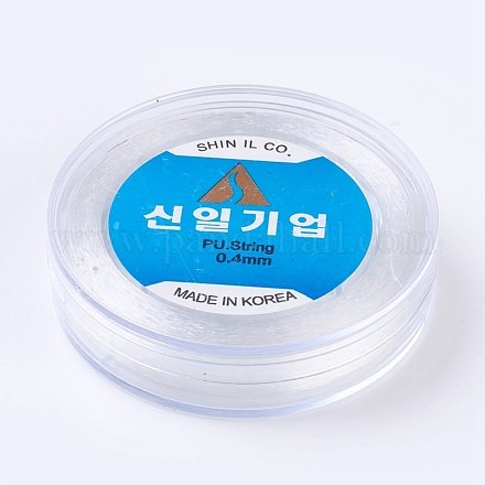 韓国製弾性水晶の線  ジュエリー作りのための  透明  0.4mm  約131.23ヤード（120m）/ロール EW-F008-0.4mm-1