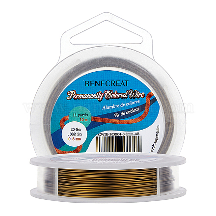 BENECREAT 20-Gauge Tarnish Resistant Antique Bronze Wire CWIR-BC0001-0.8mm-AB-1