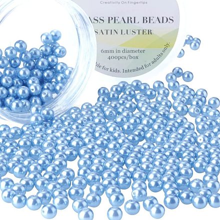 Pearlized Glass Pearl Round Beads HY-PH0001-6mm-006-1