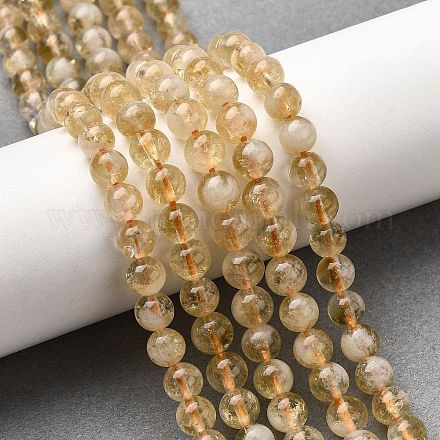 Природный цитрин бисер нитей G-D323-A01-6mm-B-1