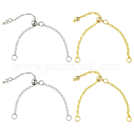 4 шт. 2-х цветная регулируемая латунная цепочка для изготовления колец на палец RJEW-CJ00001-1
