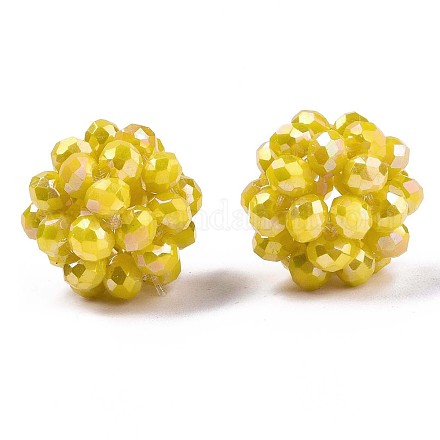 Runde gewebte Perlen aus undurchsichtigem Glas GLAA-T024-01C-A11-1