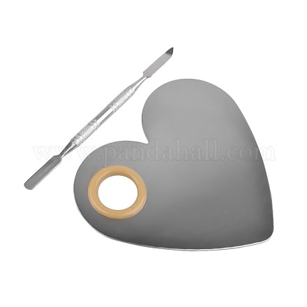 Stainless Steel Color Palette and Double Head Spoon Palette Spatulas Stick Rod MRMJ-G001-85-1