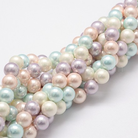 Fili di perle di conchiglia lucidate X-BSHE-F013-07A-1