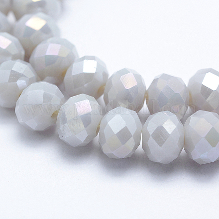 Rondelles de perles de verre de cristal opaque de couleur solide opaque EGLA-F046A-08AB-1