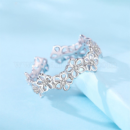 925 кольцо-манжета из стерлингового серебра с микропаве и кубическим цирконием WG9280B-01-1