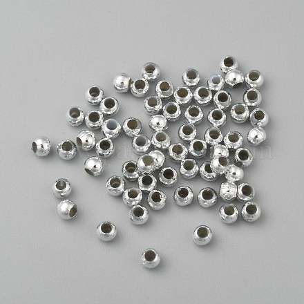 Chapado abalorios de plástico redondos de acrílico PACR-L003-3mm-S-1