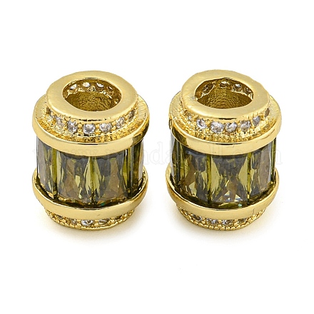 Реечное покрытие латунь микро паве кубический цирконий европейские бусины KK-F089-31G-05-1