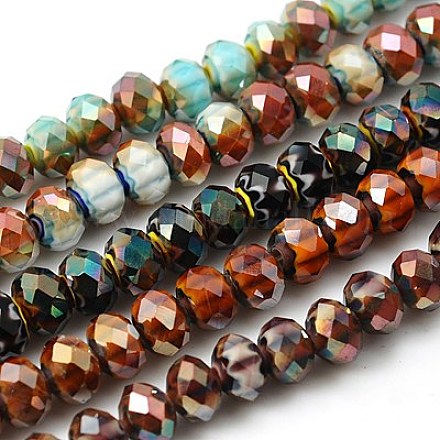 Chapelets de perles en verre de millefiori manuelles LK-E003-M1-1