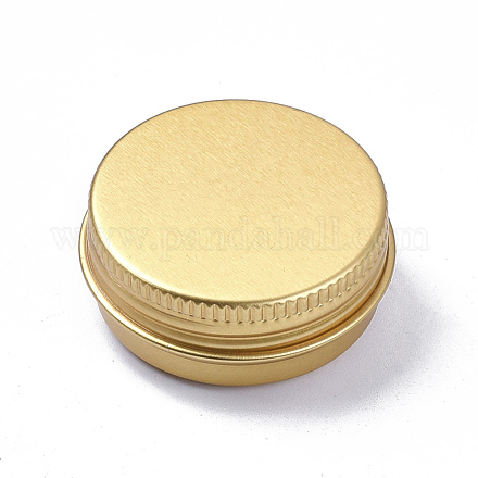 丸いアルミ缶  アルミジャー  化粧品の貯蔵容器  ろうそく  キャンディー  ねじ蓋付き  ゴールドカラー  4.15x1.75cm CON-F006-02G-1