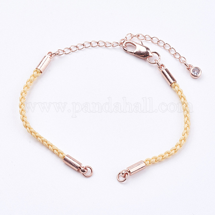 Braided Cotton Cord Bracelet Making MAK-I006-19RG-1
