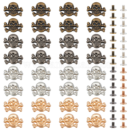 Wadorn 32 jeux de rivets en alliage crâne 4 couleurs FIND-WR0009-81-1