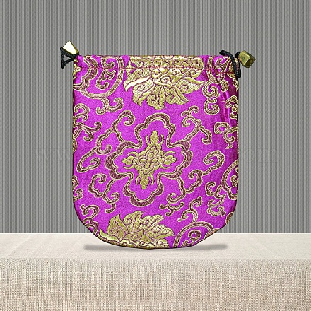 Chinese Style Brocade Drawstring Gift Blessing Bags PW-WG35235-04-1