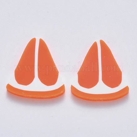 手作り樹脂クレイカボション  オレンジ  オレンジ  19.5~20x18x2mm X-CLAY-R084-07-1