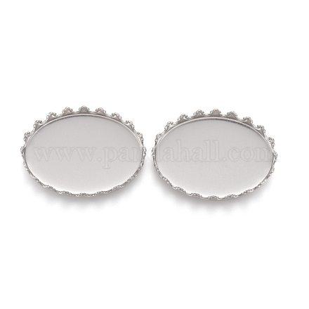 201 Stainless Steel Cabochon Settings STAS-P249-10A-P-1