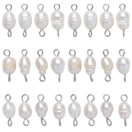 Sunnyclue 30 pz ciondoli per connettore di perle d'acqua dolce coltivate naturali FIND-SC0005-38-1