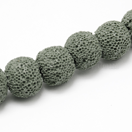Natürlichen Lava runde Perlen Stränge G587-10-1