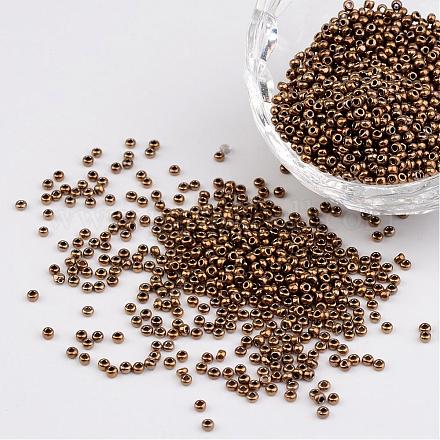 Dark Goldenrod 11/0 Grade A Electroplated Glass Seed Beads X-SEED-Q008-F601-1
