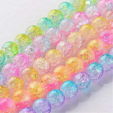 Crackle Glass Round Bead Strands CCG-M001-M-8mm-1