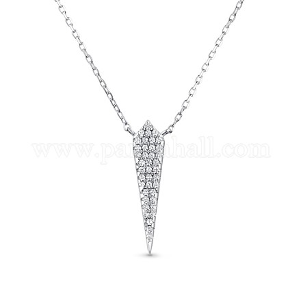 Tinysand 925 collar con colgante de triángulo de circonita cúbica de plata esterlina TS-N335-S-1