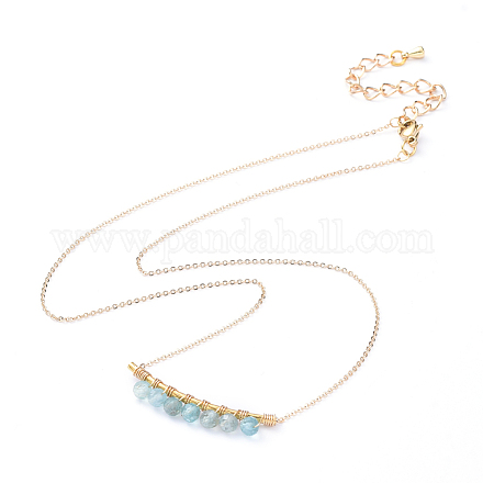 Faceted Natural Apatite Pendant Necklaces NJEW-JN02791-05-1