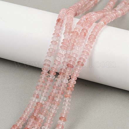 Вишневого кварца стеклянные бусы пряди G-U026-B01-4mm-1