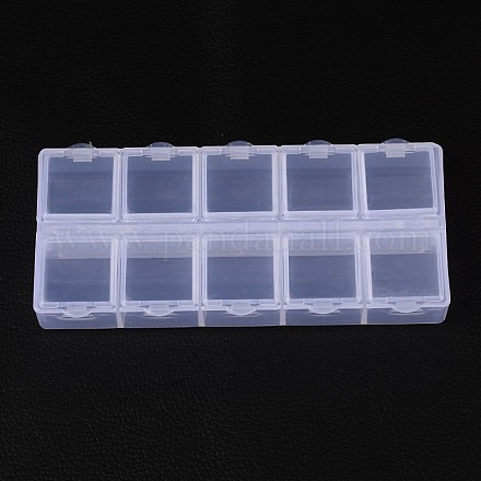 Contenedores de abalorios de plástico cuboide X-CON-N007-02-1