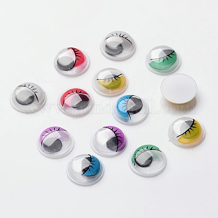 Colores de plástico meneo ojos saltones cabuchones con pestañas partes de los juguetes de artesanía DIY scrapbooking KY-X0005-1