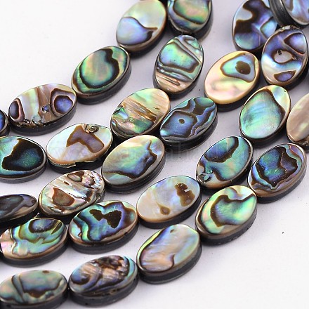 Brins de perles en coquille d'ormeau naturel / coquille de paua SSHEL-G003-8-8x12mm-1