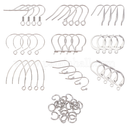 UNICRAFTALE DIY Earring Making Kit Including 140pcs 304 Stainless Steel Earring Hooks 40pcs Leverback Earring 20pcs 4mm Open Jump Rings for Earring Making STAS-UN0038-49-1