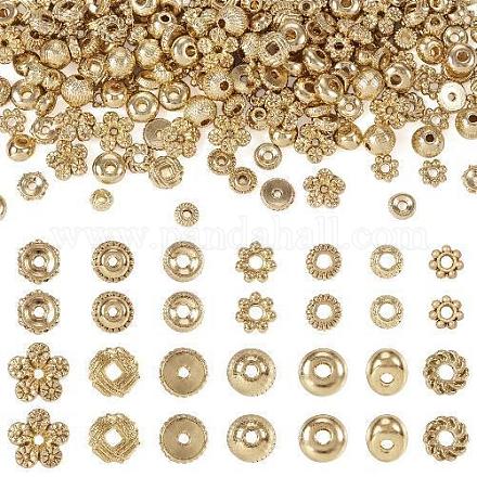 210 pièces 14 styles perles d'espacement en alliage de placage en rack FIND-TA0002-69-1