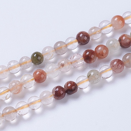 Chapelets de perles en quartz de rutile naturel G-F568-224-4mm-1