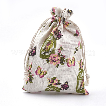 Polycotton(Polyester Cotton) Packing Pouches Drawstring Bags ABAG-S003-04D-1